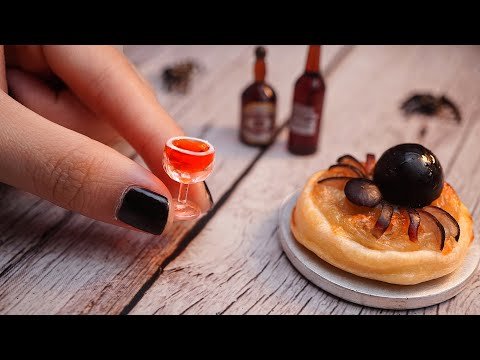 Halloween Recipe: SPIDER ON PIZZA | ASMR Mini Real Food | Miniature Cooking Official