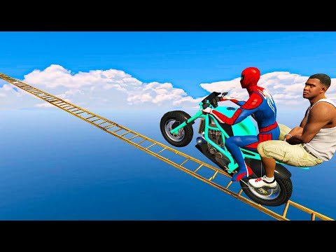 Franklin aur Spider-man ki Stunt Race – GTA 5 impossible parkout challenge