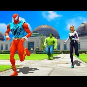 Avengers Running Challenge – Superheroes Spider Man Spider Gwent Hulk Racing Run Obstacle Course