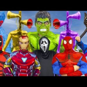 Spider-Man’s Saves The Day | Hulk vs Cartoon Cat, Siren Head  | Huggy Wuggy in Real Life