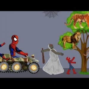 Spider man vs Granny Stuffed Animal Tree Funny Animation – Drawing Cartoons 2