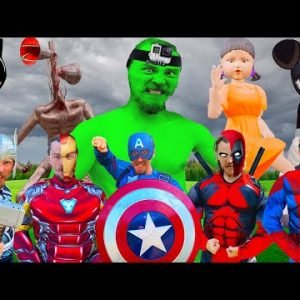 Real Life Superheroes vs Siren Head | SPIDER-MAN Funny Storys | Hulk in Squid Game