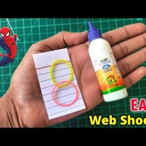 How to make SPIDER-MAN WEB SHOOTER at home | Rubber band powered | Marvel Fan