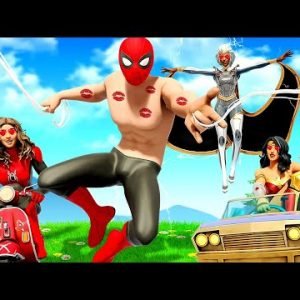 SPIDER-MAN PLAYS KISS CHASING with GIRLS IN LOVE…. Fortnite Chapter 3