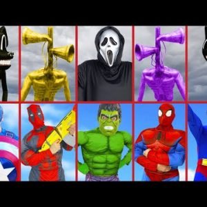ALL SUPERHEROS VS Cartoon Cat, Siren Head, SCP 096  | SPIDER-MAN Is Happy In Real Life | Hulk Prank