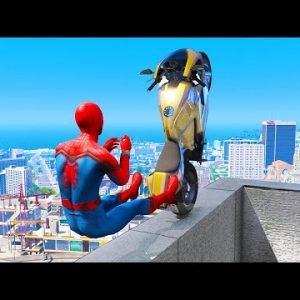 GTA 5 Spiderman Epic Jumps #28 ( Spider-Man Stunts & Fails )