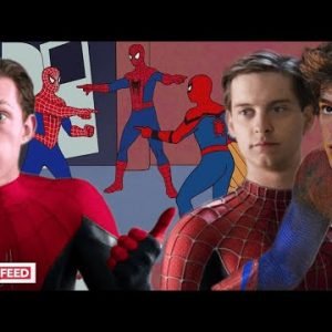 Tom Holland, Andrew Garfield & Tobey Maguire Recreate ICONIC ‘Spider-Man Meme!