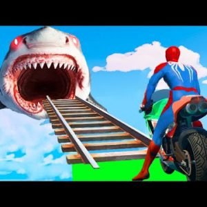 SPIDER-MAN and TRACTORS with Superheroes and Ironman Ramp Parkour – GTA 5