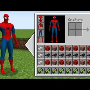 REALISTIC SPIDER MAN Inventory Shop! MINECRAFT SUPERHERO INVENTORY CHALLENGE Animation!