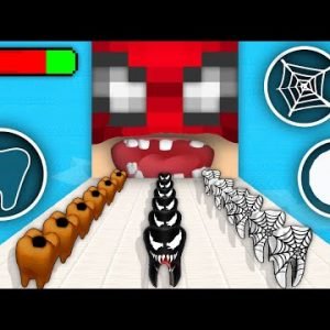 Monster School: Spider-Man Smile Rush GamePlay Mobile Game Max Level LVL – Minecraft Animation