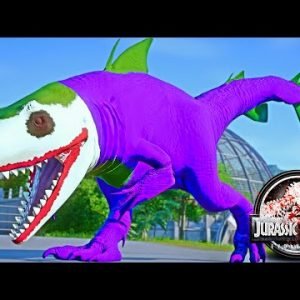 NEW! JOKER King Shark vs SPIDER-MAN Tyrannosaurus REX Dinosaurs Fight 🌍 JURASSIC WORLD EVOLUTION