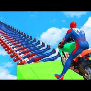 SPIDER-MAN and TRACTORS with Superheroes and Ironman Ramp Parkour – GTA 5