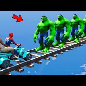 Spider-man Motorcycle and Franklin with Future Hulk Obstacles Challenge – GTA 5