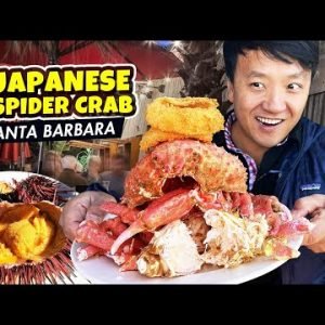 Tasting GIANT JAPANESE SPIDER CRAB & SEA URCHIN Sashimi in Santa Barbara California