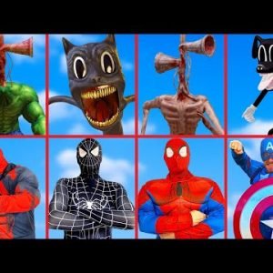 Spider-Man, Venom, Deadpool VS Team Siren Head | SCP in Real life | SUPERHEROS SQUAD