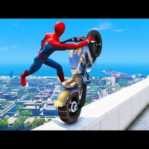 Spiderman Bike Jumps In GTA 5 ( Spider-Man Stunts & Jump & Fail ) #2