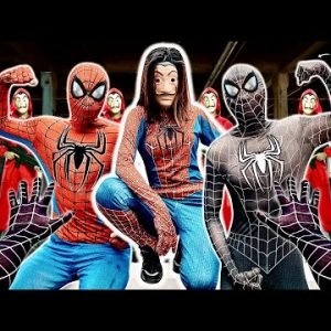 TEAM SPIDER-MAN vs VENOM RESCUE SPIDER-GIRL FIGHT BAD GUYS (Epic Parkour POV Chase)