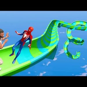 Spider-man and Franklin Waterslide Challenge – GTA 5