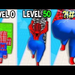 Monster School: Spider-Man Fat Pusher GamePlay Mobile Game Runner Max Level – Minecraft Animation