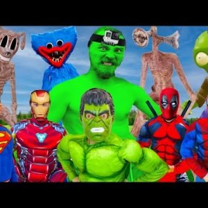SPIDER-MAN POV Storys Nerf War | Superheroes VS Siren Head VS Cartoon Cat  | Hulk Transformation