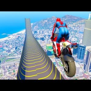Spiderman Cars vs Mega Ramp In GTA 5 ( Spider-Man Jumps & Stunts )
