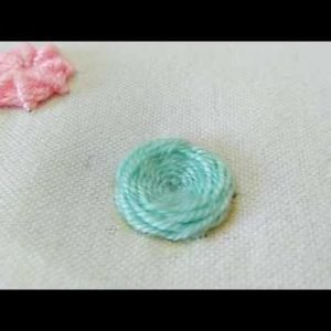 embroidery flower 4 : spider web rose stitch