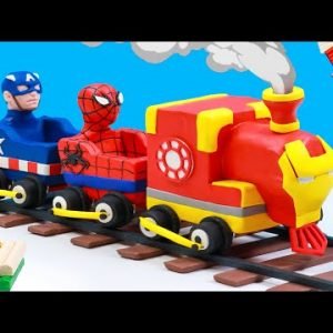 DIY Train mod Superheroes Spider man, Captain America, Iron Man with clay🧟 Polymer Clay Tutorial