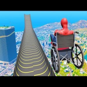 Spiderman Cars vs Longest Ramp In GTA 5 ( Spider-Man Stunts & Jumps )