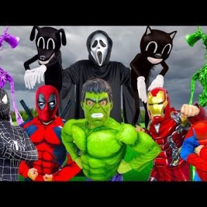 SPIDER-MAN All Cool Stories | Hulk Funny Prank | Superheroes VS Siren Head, Cartoon Cat, SCP 096