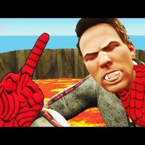 Spider-Man Throws Criminal into GIANT VOLCANO in Boneworks VR