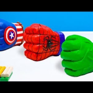 DIY hand Mod Superheroes Spider-man, Hulk, Captain America with clay π§ Polymer Clay Tutorial