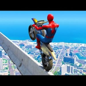 Spiderman Motorcycle Jumps In GTA 5 ( Spider-Man Stunt & Jump )