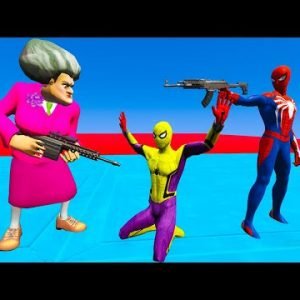 Scary Teacher 3D – Miss’T VS Spiderman Rescue of  Yellow Spider Abduction Story – 3D Game Animation