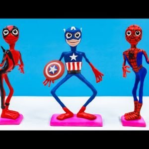 DIY Dame Tu Cosita mix Superheroes Spider-man, Captain America, Deadpool with clay π½ Clay Tutorial