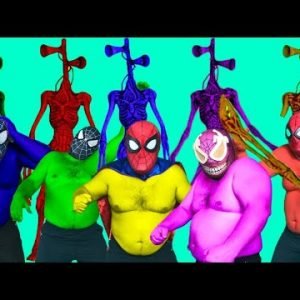 SPIDER-MAN POWER vs Siren Head VS Cartoon Cat VS SCP 096 |Hulk Prank| Superheroes Morning Routines 7