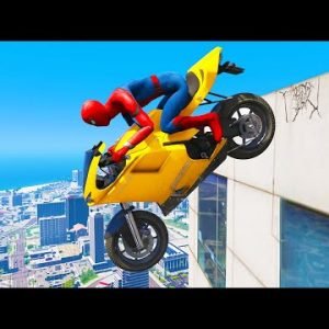 GTA 5 Spiderman Motorcycle Stunts ( Spider-Man Jumps & Fails )