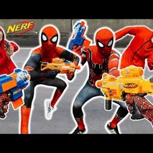 TEAM SPIDER-MAN NERF WAR vs BAD GUY TEAM (Action POV)