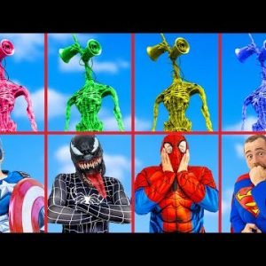 Superheroes Story In Real Hulk, Venom, Superman | Spider-Man VS Team Color Siren Head, SCP 096