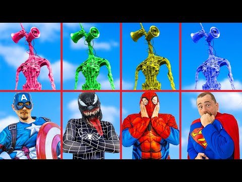 Superheroes Story In Real Hulk, Venom, Superman | Spider-Man VS Team Color Siren Head, SCP 096