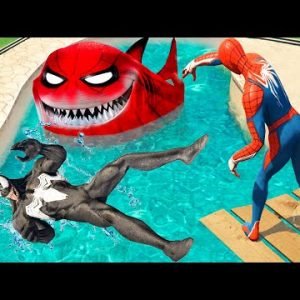 GTA 5 SPIDER SHARK | Spiderman VS Venom | WATER RAGDOLLS [Euphoria Physics]