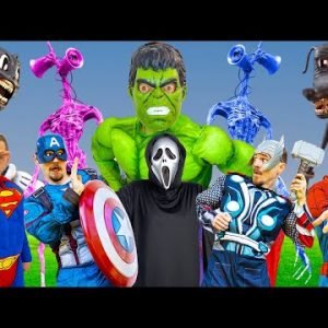 Spider-Man Comedy Story | Hulk Prank | Superheroes VS Siren Head VS Cartoon Cat VS SCP 096