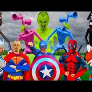 Crazy HULK GoPro VS SUPERHEROES | SPIDER-MAN Battle VS Siren Head, Cartoon Cat, SCP 096