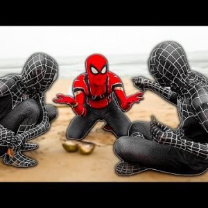 SPIDER-MAN vs DOUBLE VENOM In Real Life | Battle On The Beach | Comedy Funny Video