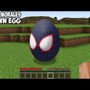 SPAWN SURPRISE EGG of MILES MORALES in Minecraft! SPIDER MAN SUPERHEROES EGG`S Animation!