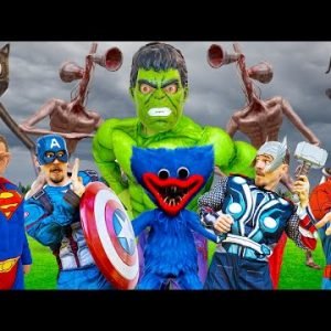 SPIDER-MAN vs HULK | HULK Prank | SUPERHEROES VS Cartoon Cat VS Team Siren Head VS Huggy Wuggy