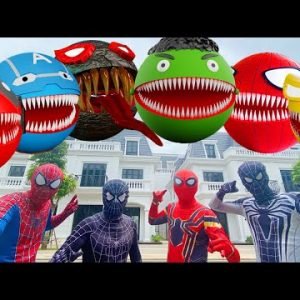 TEAM SPIDER MAN vs BAD GUY | All PACMAN In Real Life Transformation Superheroes – Fun BigGreen TV