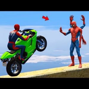 Spiderman Motorcycle VS  Spider-man Stunt Race Parkour – Obstacles  Challenge in GTA 5
