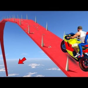 Franklin and Spider-man Motorcycle Stunt Race Challenge In GTA 5 – Part 3