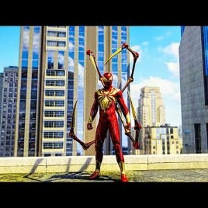 SPIDER-MAN PS4 Iron Spider Armour Free Roam Gameplay (SPIDERMAN PS4 Turf Wars DLC)