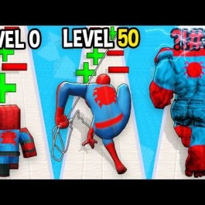 Monster School: Spider-Man Giant Rush GamePlay Mobile Game Runner Max Level – Minecraft Animation